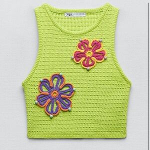 ZARA CROCHET KNIT TOP💚